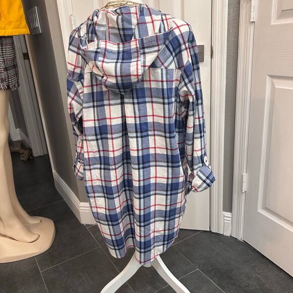 Columbia Plaid Hooded Tunic Top — Size 1X - Picture 2 of 5